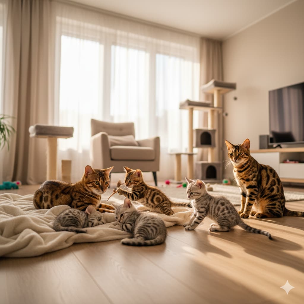 élevage chat bengal : portée de chatons bengal